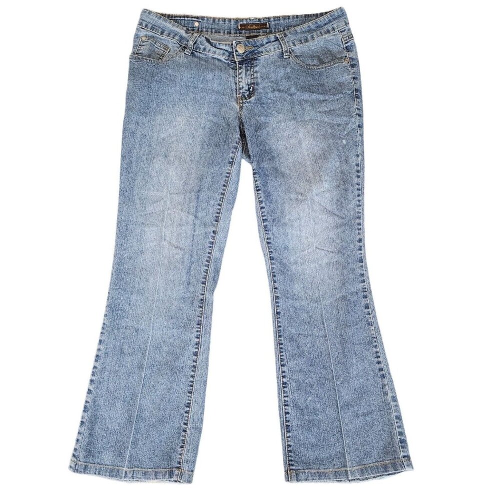 Southpole Jeans Womens 14 Blue Denim Straight Leg Boot Cut Vintage Hip Hop 34x28